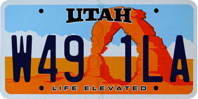 UT license plate W491LA