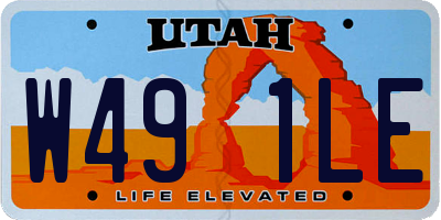 UT license plate W491LE