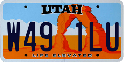 UT license plate W491LU