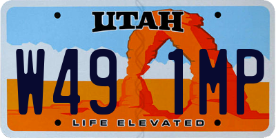 UT license plate W491MP