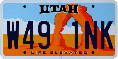 UT license plate W491NK