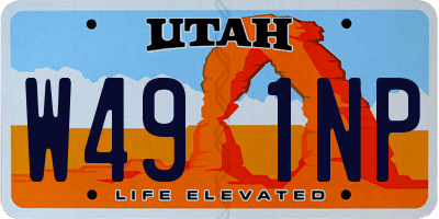 UT license plate W491NP