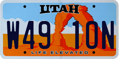 UT license plate W491ON