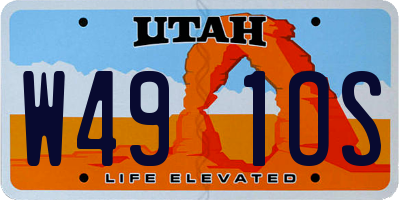 UT license plate W491OS