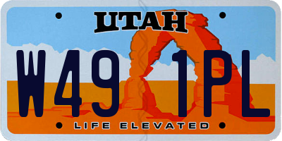 UT license plate W491PL