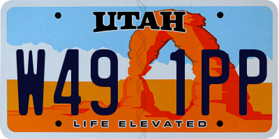 UT license plate W491PP