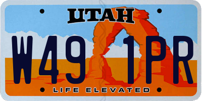 UT license plate W491PR