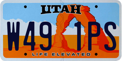 UT license plate W491PS