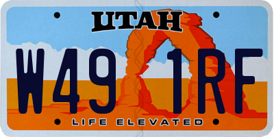 UT license plate W491RF