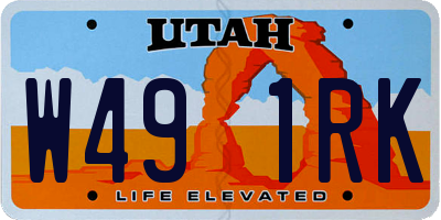 UT license plate W491RK