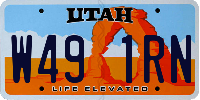 UT license plate W491RN