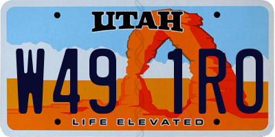 UT license plate W491RO