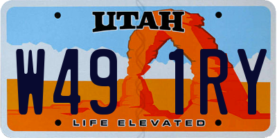UT license plate W491RY