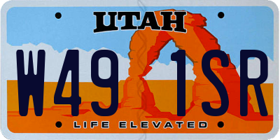UT license plate W491SR