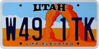 UT license plate W491TK