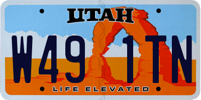 UT license plate W491TN