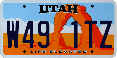 UT license plate W491TZ