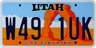 UT license plate W491UK