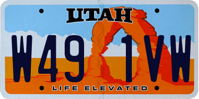 UT license plate W491VW