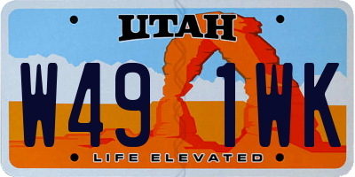UT license plate W491WK