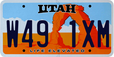 UT license plate W491XM