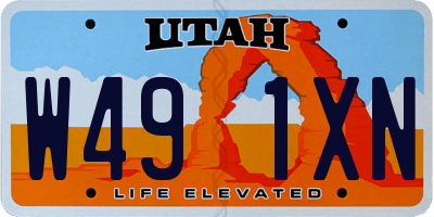 UT license plate W491XN