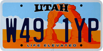 UT license plate W491YP