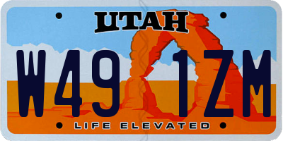 UT license plate W491ZM