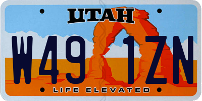 UT license plate W491ZN