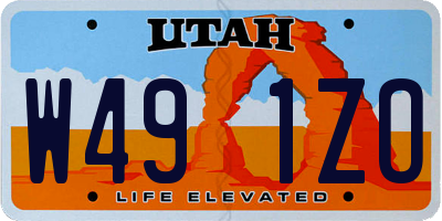 UT license plate W491ZO