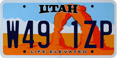 UT license plate W491ZP