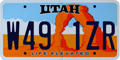 UT license plate W491ZR