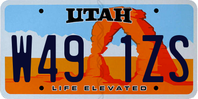 UT license plate W491ZS