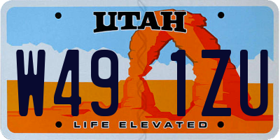 UT license plate W491ZU