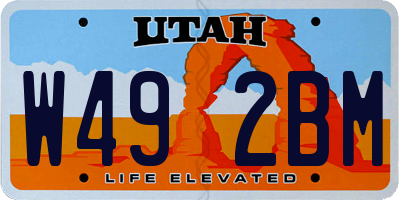 UT license plate W492BM