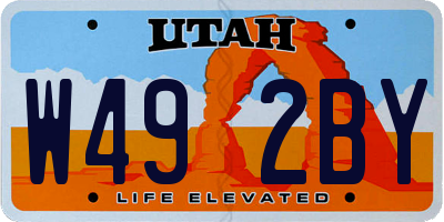 UT license plate W492BY