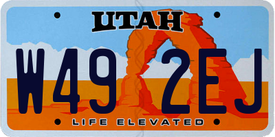 UT license plate W492EJ
