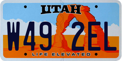 UT license plate W492EL