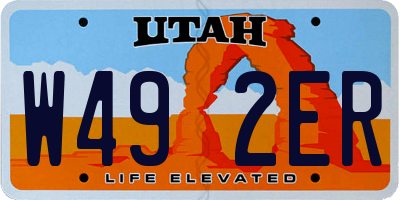 UT license plate W492ER