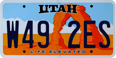 UT license plate W492ES