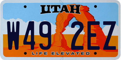 UT license plate W492EZ