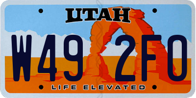UT license plate W492FO