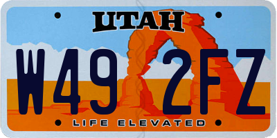 UT license plate W492FZ