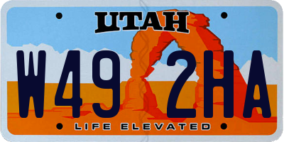 UT license plate W492HA