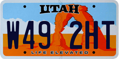 UT license plate W492HT