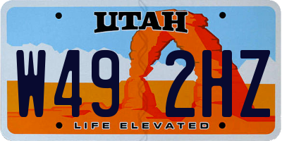 UT license plate W492HZ