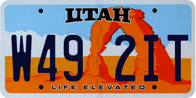 UT license plate W492IT
