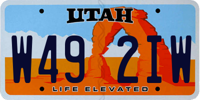 UT license plate W492IW