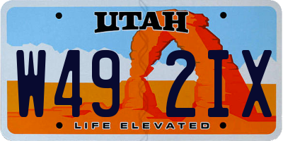UT license plate W492IX