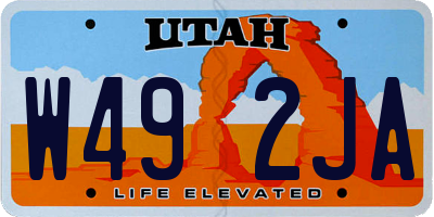 UT license plate W492JA